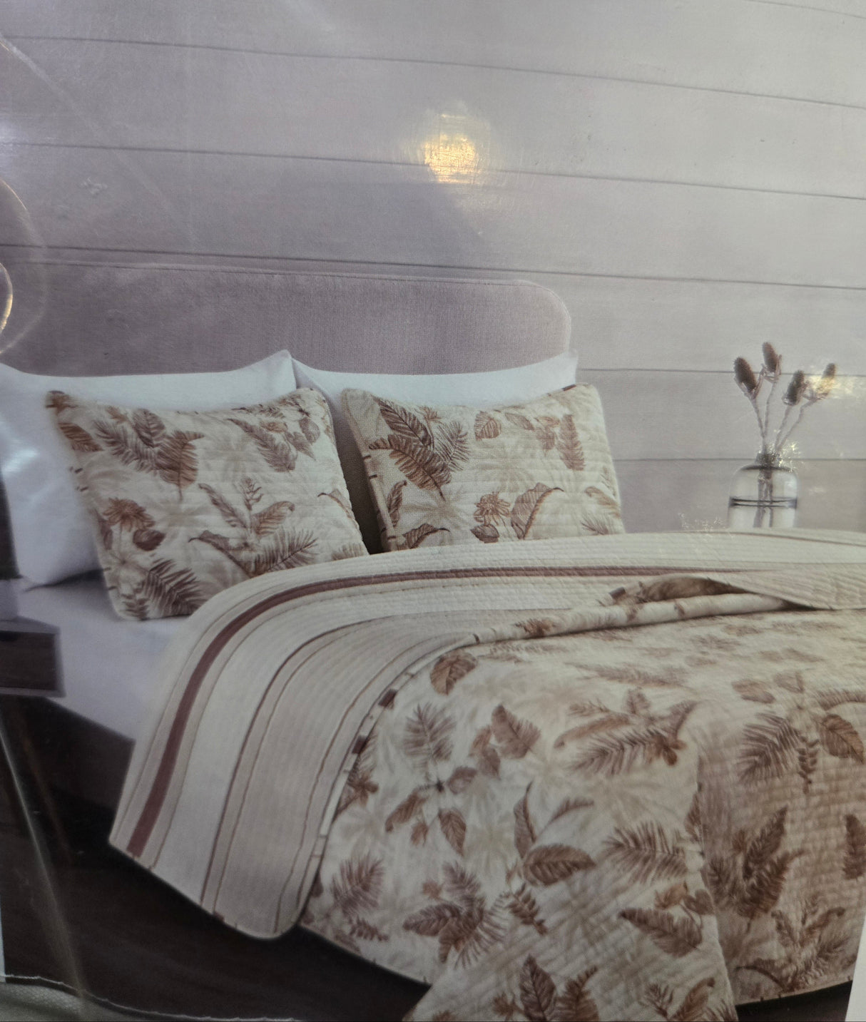 Ridge & Cove Cotton Quilt Set in Sand Floral (Full/Queen)