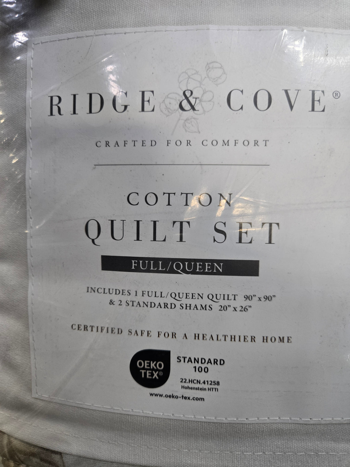 Ridge & Cove Cotton Quilt Set in Sand Floral (Full/Queen)
