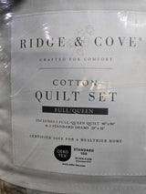 Ridge & Cove Cotton Quilt Set in Sand Floral (Full/Queen)