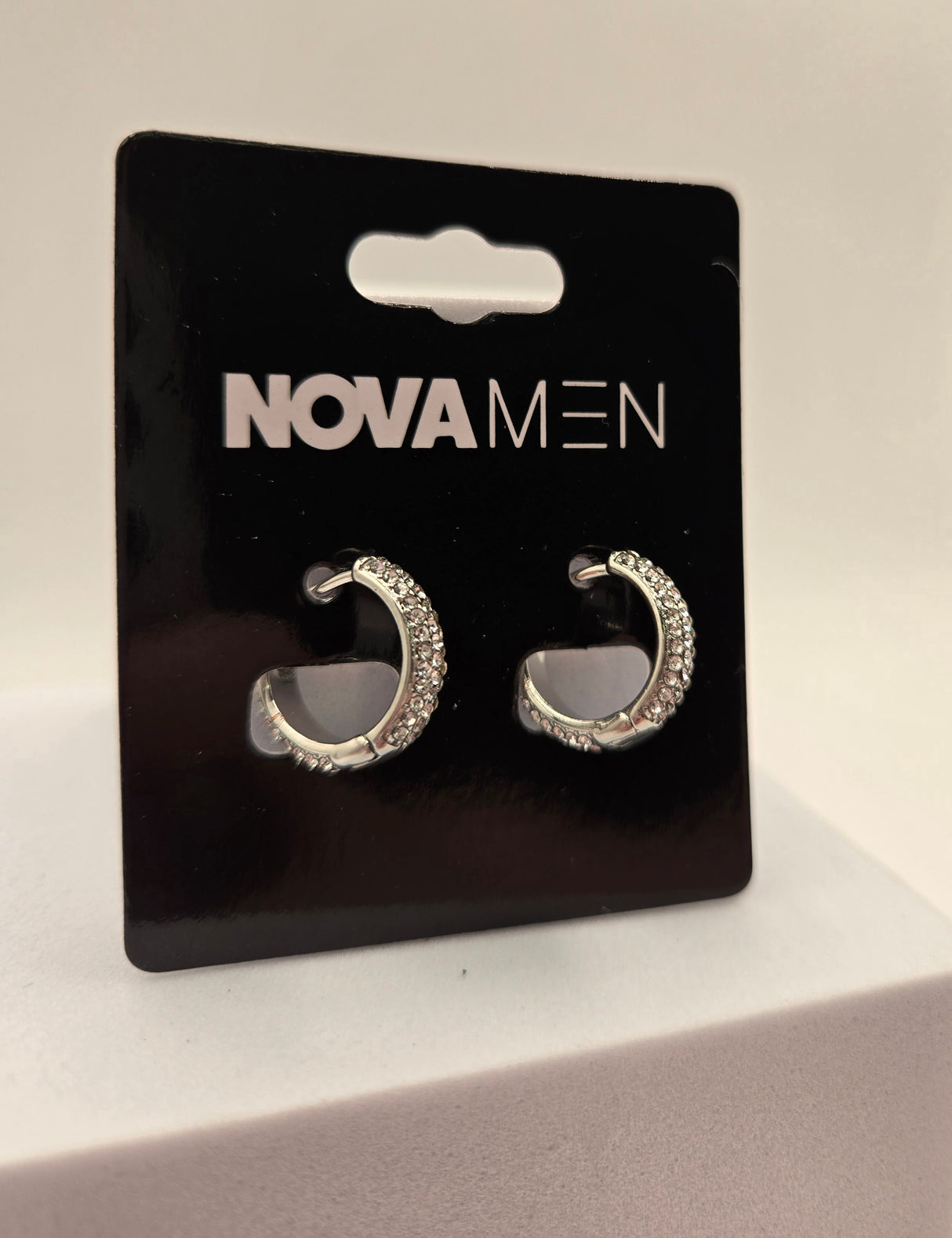 Iced Hoop Earring Set - Silver