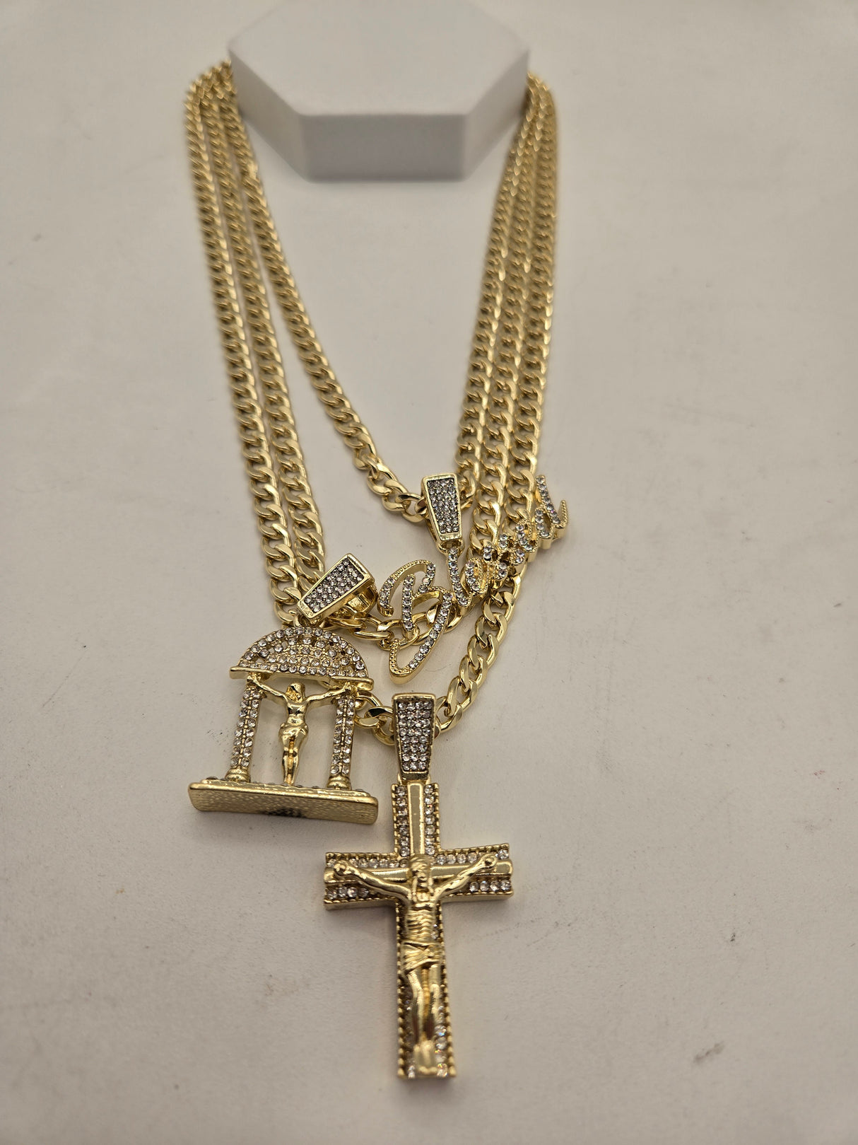 Men's Bold 3-Piece Gold Necklaces