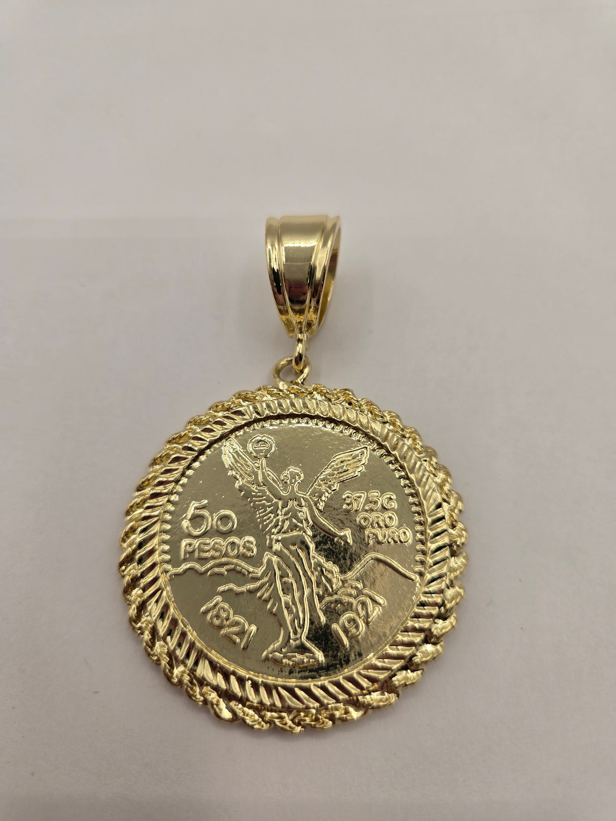 Gold Plated Mexican Coin Pendant