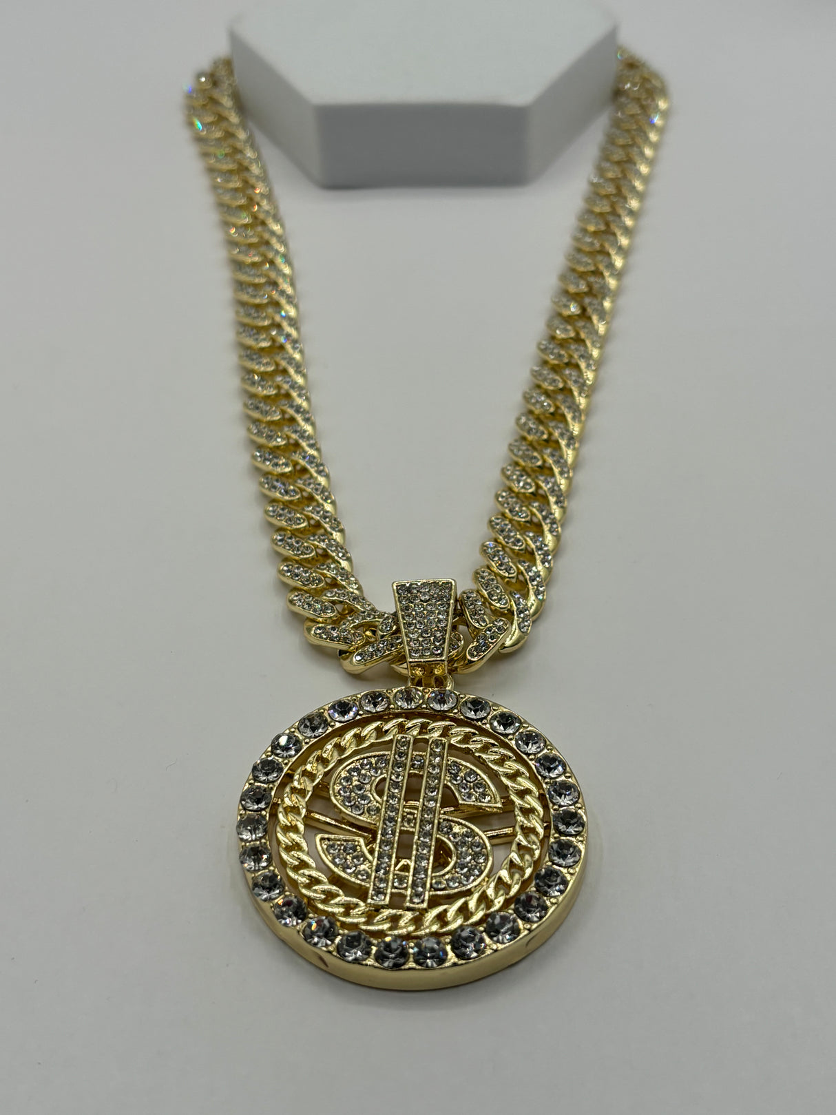 Jewelry Essentials Men's Gold Money Sign Chain