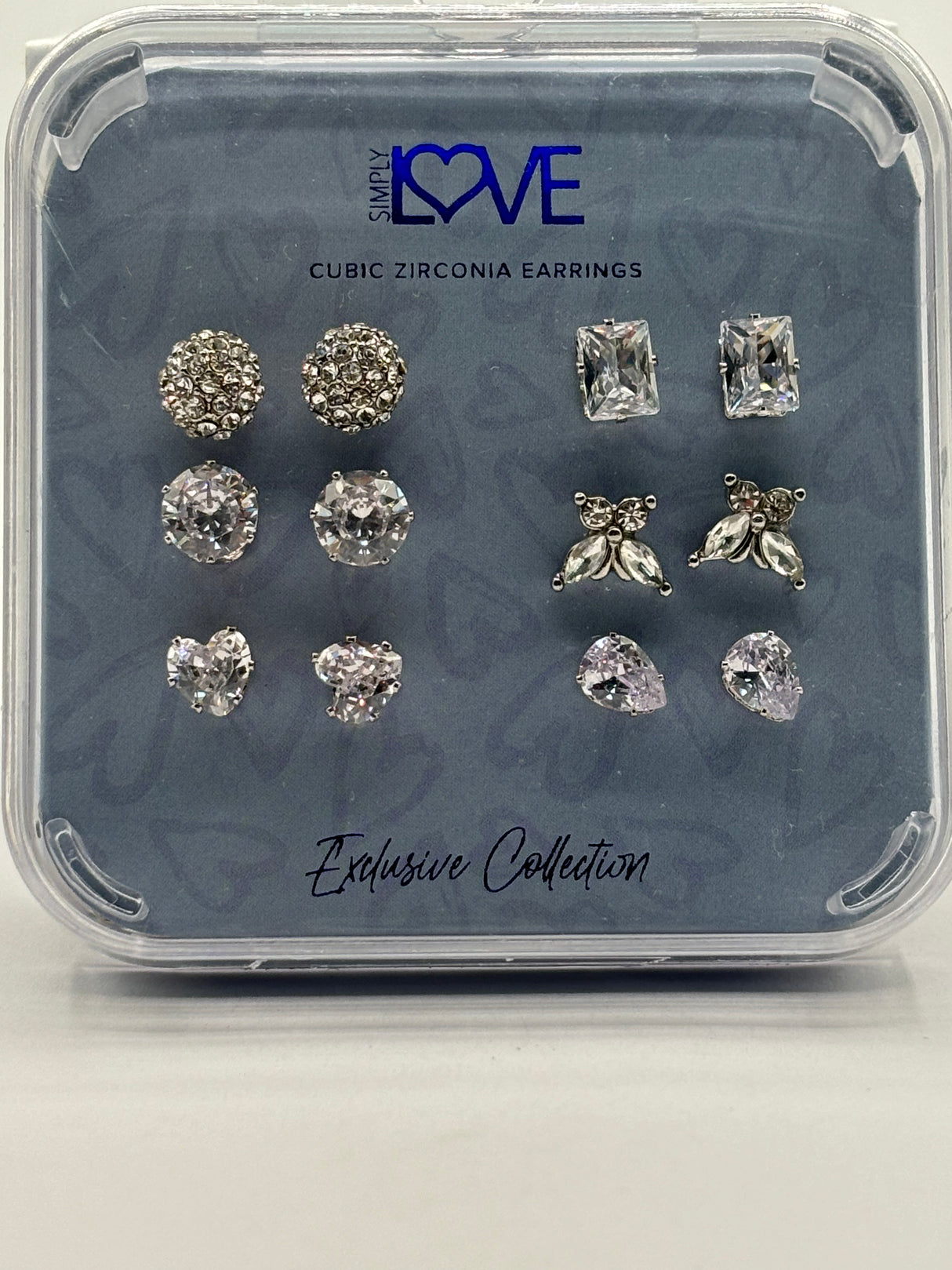 Simply Love Exclusive Collection 6PK Different  Diamond Studs