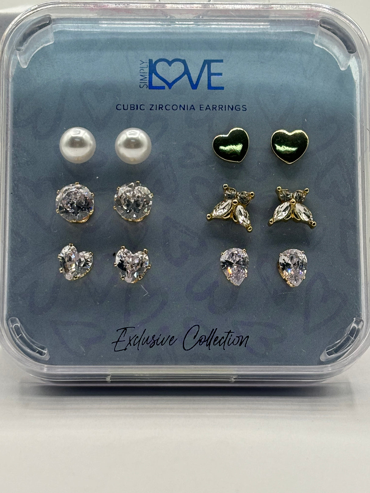 Simply Love Exclusive Collection 6PK Gold Plated Different Earring Studs