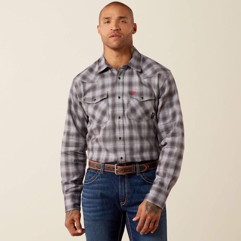ARIAT - FR Rob Retro Fit Snap Work Shirt, Mens S