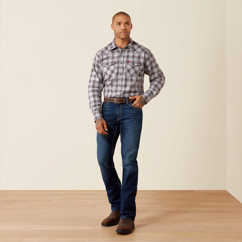 ARIAT - FR Rob Retro Fit Snap Work Shirt, Mens S