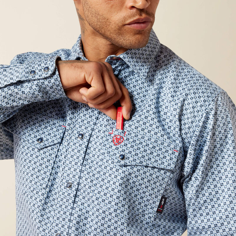 ARIAT - FR Tom Long Sleeve Snap Work Shirt, Soft Chambray-Mens S