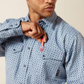 ARIAT - FR Tom Long Sleeve Snap Work Shirt, Soft Chambray-Mens S