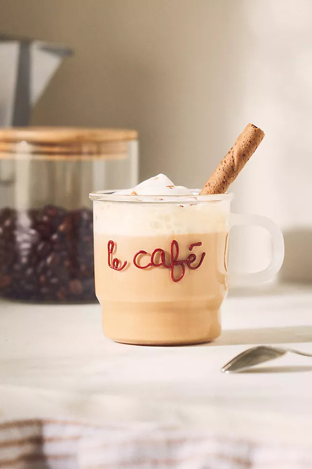Love Notes Glass Mug by Anthropology - Le Cafe