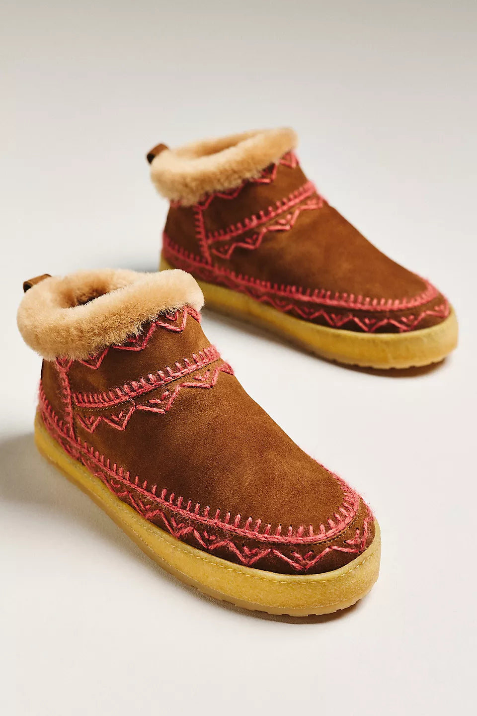 Laidback London x Anthropologie Exclusive Embroidered Suede Ankle Boots Size: 8-8.5