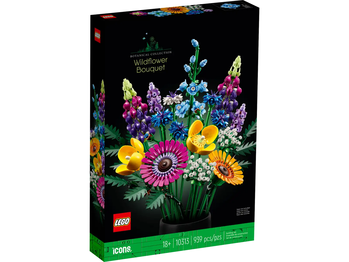 LEGO Icons Wildflower Bouquet Set - Artificial Flowers with Poppies and Lavender, Adult Collection, Unique Home Décor, Botanical Piece, 10313