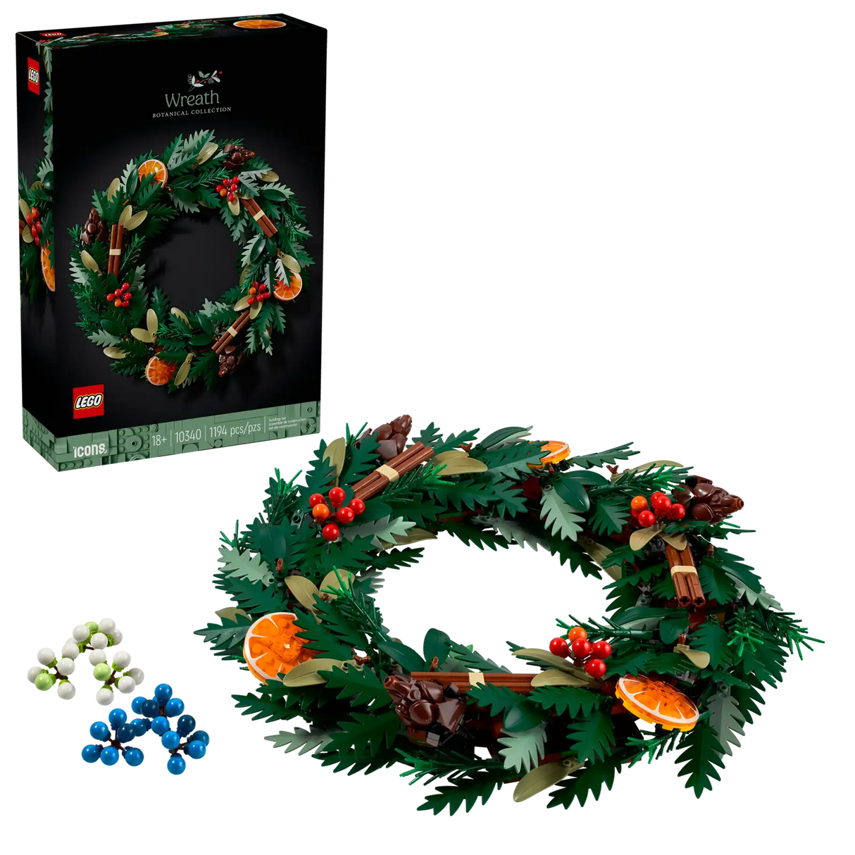 LEGO Icons Wreath-Making Kit and Holiday Garland 10340