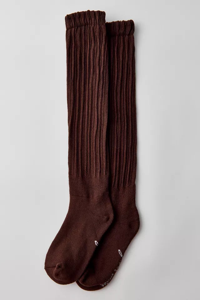 Urban Outfitters -  Out From Under Isla Slouchy Crew Socks, Dark Brown-One Size