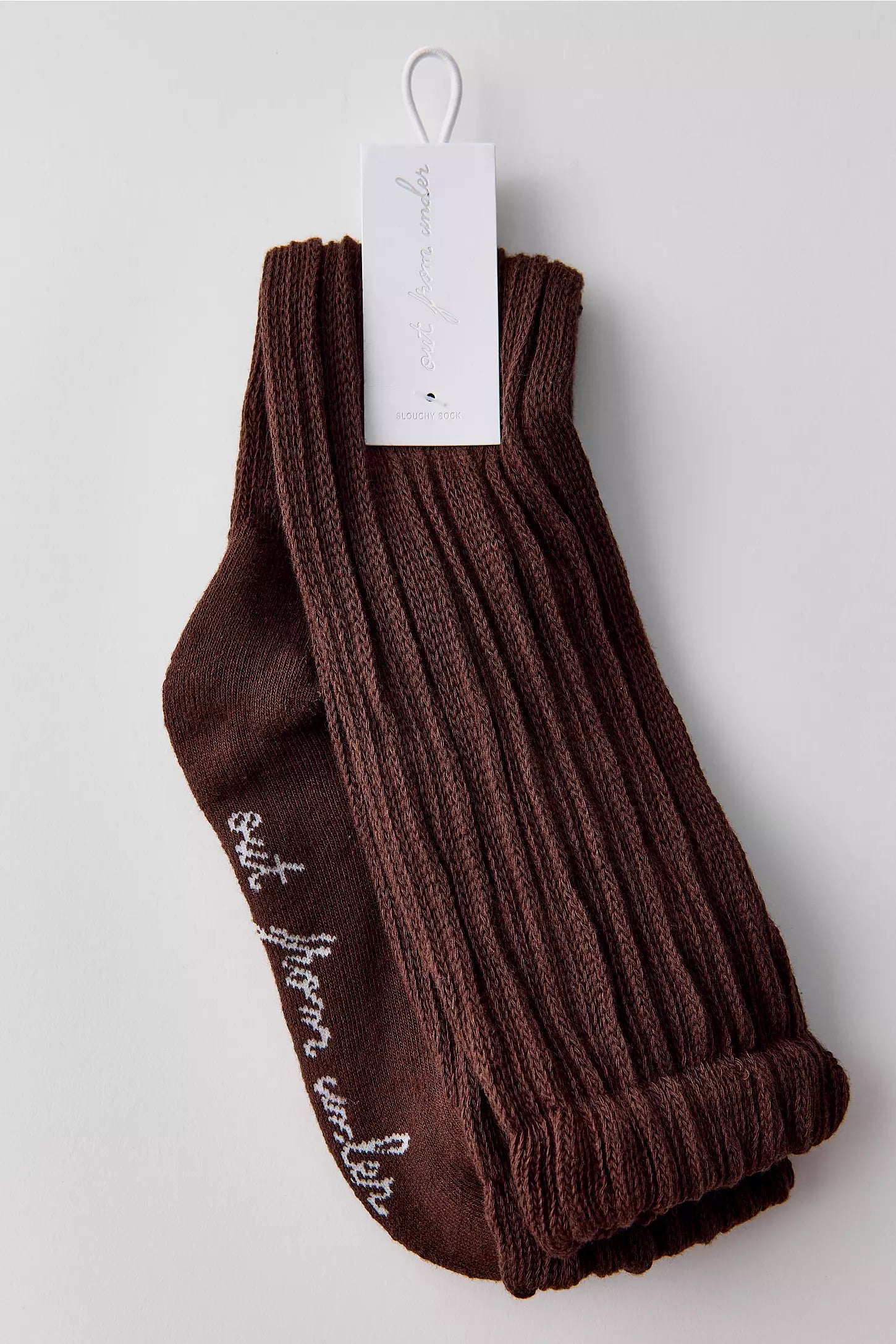 Urban Outfitters -  Out From Under Isla Slouchy Crew Socks, Dark Brown-One Size