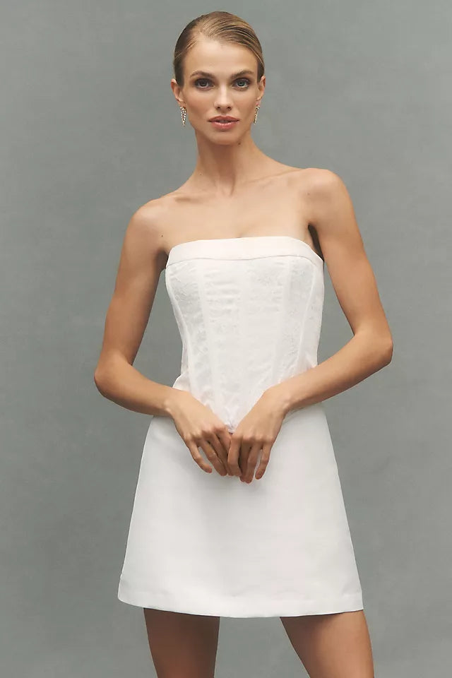 BHLDN Satin Corset Mini Dress Size 0