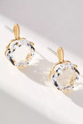 ANTHROPOLOGIE - 14KGP Hexagon Stone Post Earrings