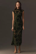 Hutch Stella Burnout Velvet Maxi Dress Size M