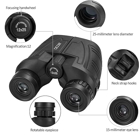 Occer 12x25 Compact Binoculars for Adults and Kids(New Open Box)