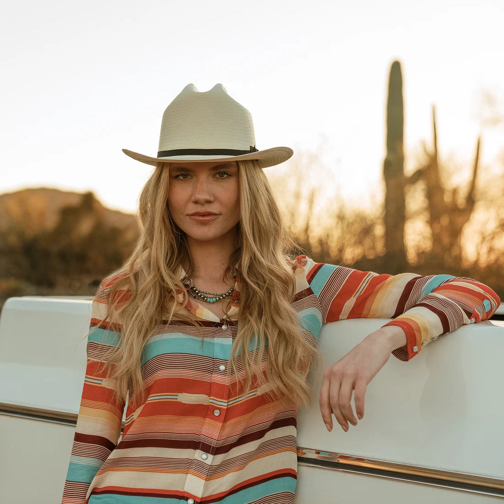 Sunset Serape Print Western Shirt Large