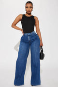 Fashion Nova Finly Flowy Trouser Jeans - Dark Wash size 14 plus