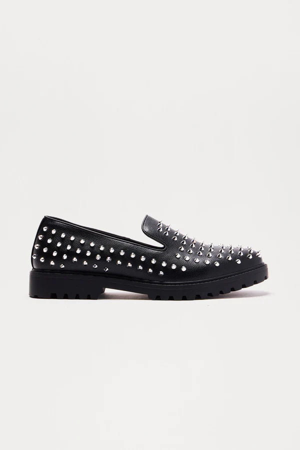 On The Edge Studded Loafers -12 Black