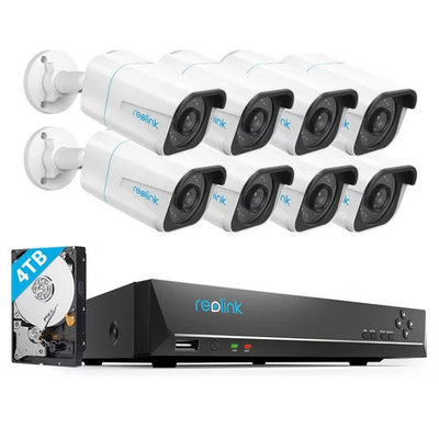 REOLINK 16CH 8MP Outdoor Security System, RLK16-800B8 8pcs H.265 4K PoE Cameras with Smart Person/Vehicle Detection, 16CH NVR with 4TB HDD for 24-7 Recording
