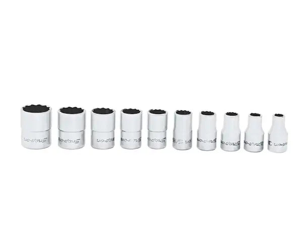 10 pc 1/4" Drive 12-Point SAE Flank Drive® Shallow Socket Set (3/16–9/16")