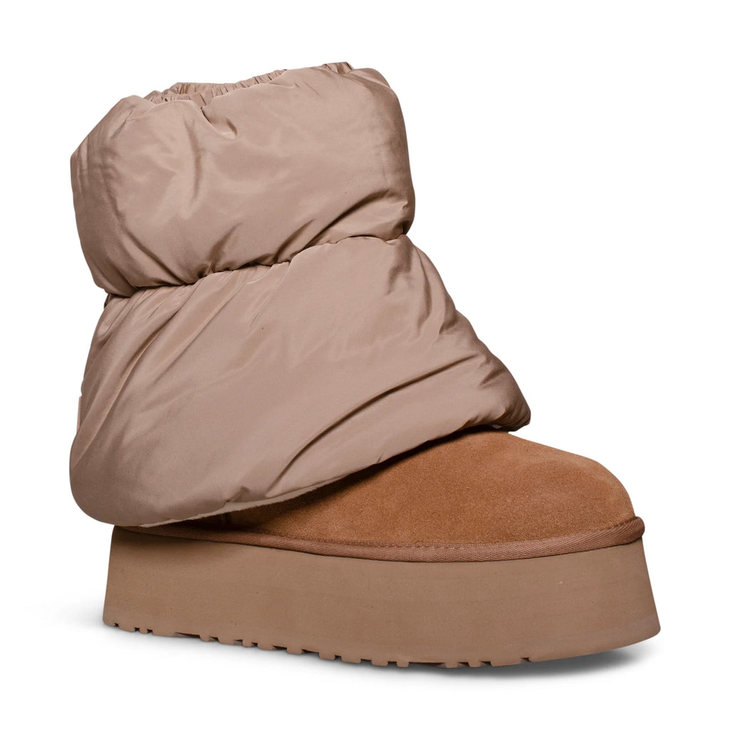 UGG Women's Classic Mini Dipper Puffer Platform 'Amphora Chestnut' Boots (Size: 7)