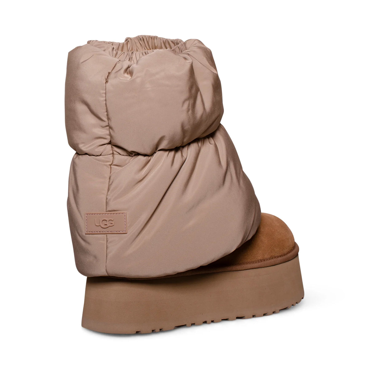 UGG Women's Classic Mini Dipper Puffer Platform 'Amphora Chestnut' Boots (Size: 7)