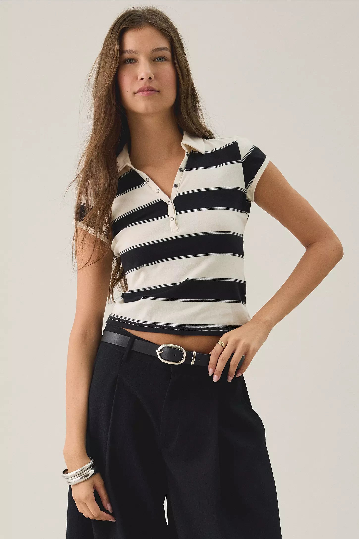 BDG Dorm Room Cotton Polo Baby Tee-Women S