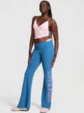 All-Day Cotton™ Foldover Flare Leggings by Pink - Varsity Blue - Size XL