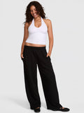 Women's Campus Fleece™ Adjustable-Cinch Sweatpants by Pink - Pure Black - Medium