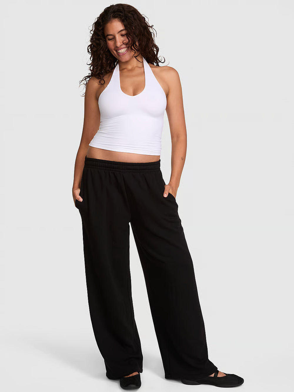 Women's Campus Fleece™ Adjustable-Cinch Sweatpants by Pink - Pure Black - Medium