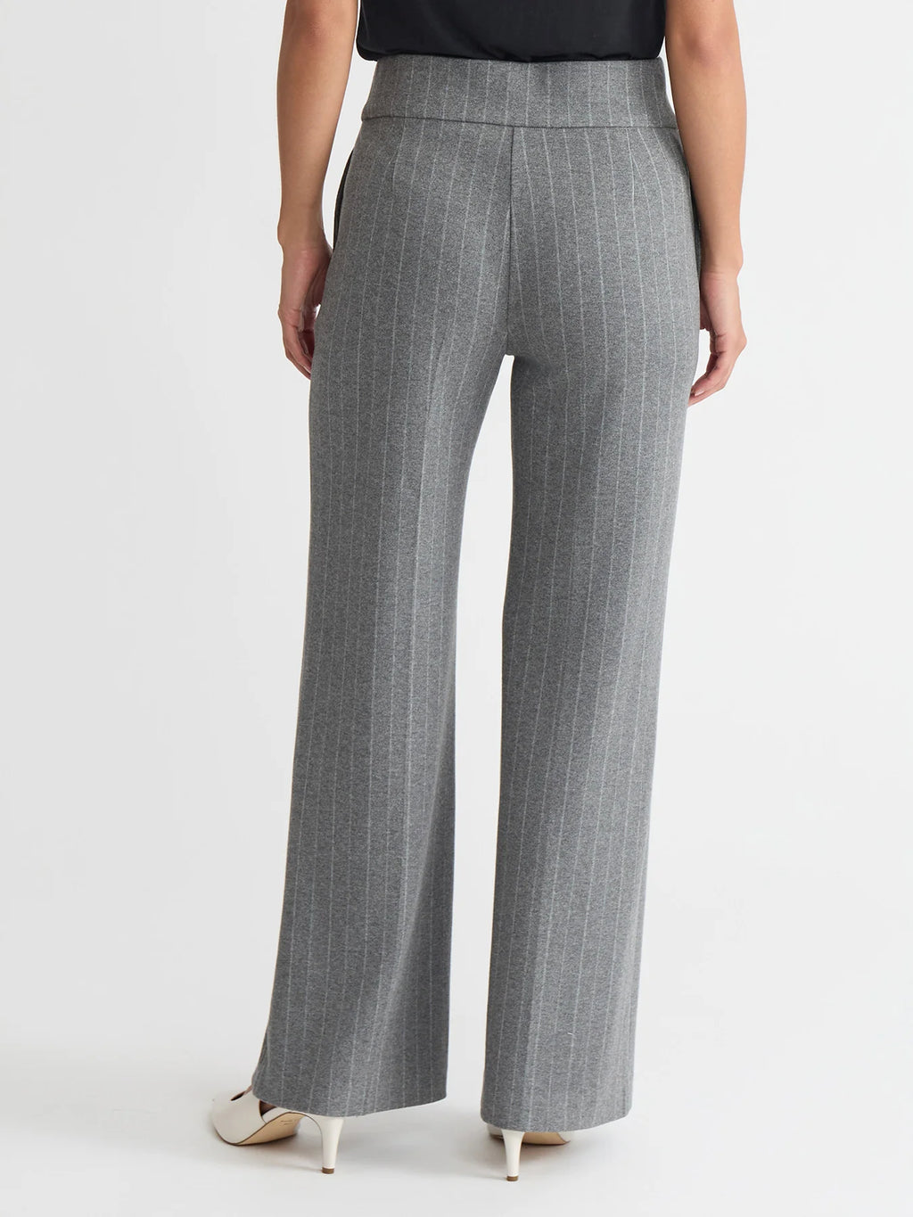 Jones New York Pull-On Wide Leg Trouser, Pinstripe Size: S