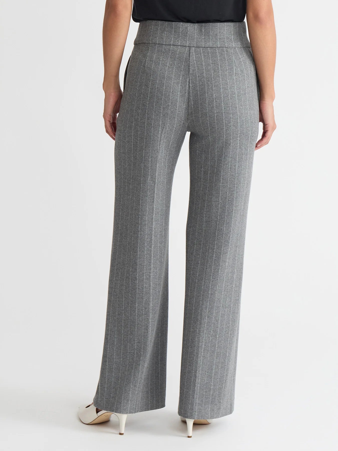 Jones New York Pull-On Wide Leg Trouser, Pinstripe Size: S