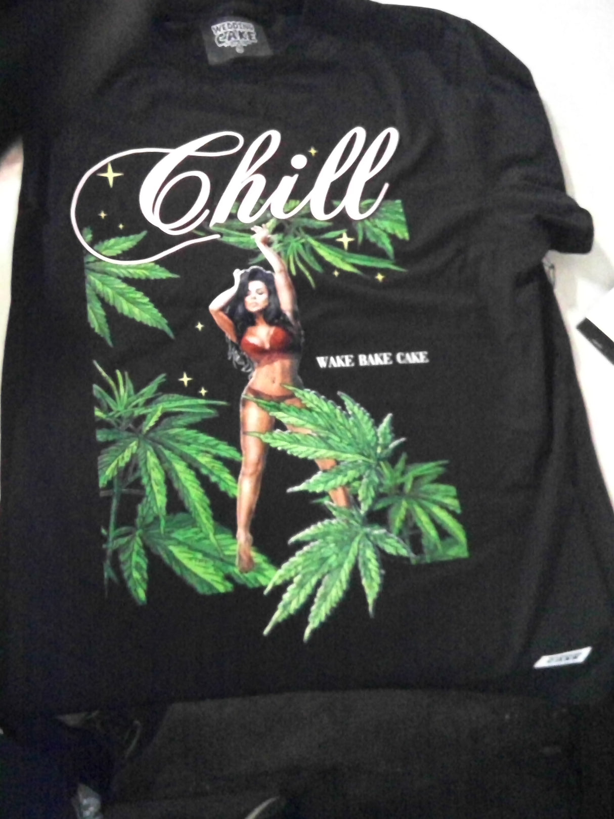 Wedding Cake Chill Chick Tee-Black NWT