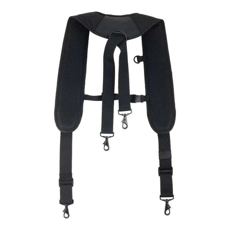 RR BUILDINGS Tool Belt Set - Suspenders, Medium Belt Pad & Dominant Pouch - 3 Pcs Black