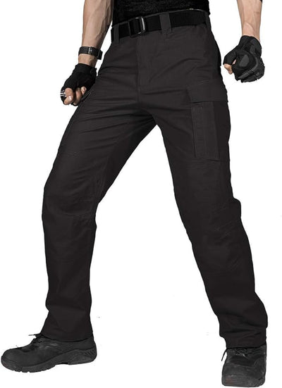 FREE SOLDIER Men's Water Resistant Pants Relaxed Fit Tactical Cargo Work Pants ,Black (Copy)