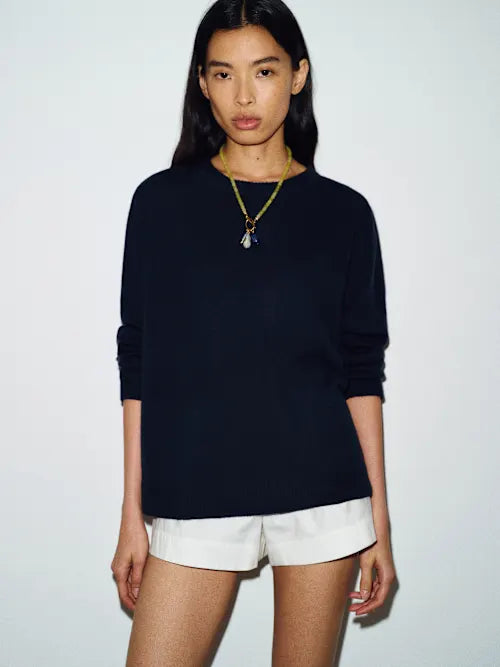 Cashmere Boyfriend Sweater by Reformation - Navy - Size Medium