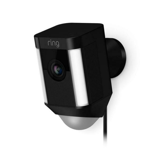 Ring Spotlight Cam Wired Plug-in HD Smart Security Camera Black