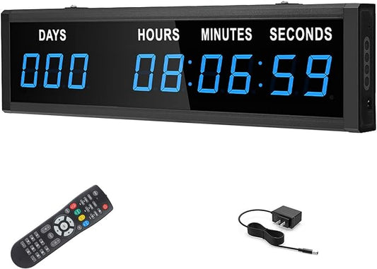 Blue 1.8" 9Digits Large LED Countdown Count Up Days Clock with Remote Christmas Event