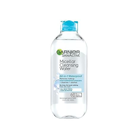 Garnier Skin Active Micellar Cleansing Water, All-In-1 Hydrating and Repluming Makeup Remover + Face Cleanser, With Hyaluronic Acid + Aloe, For Normal To Sensitive Skin, 400 ml (NEW)