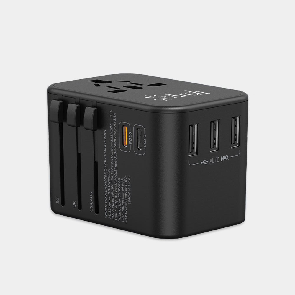 Expedition 4 - Universal Travel Adapter Featuring 35w USB-C Port