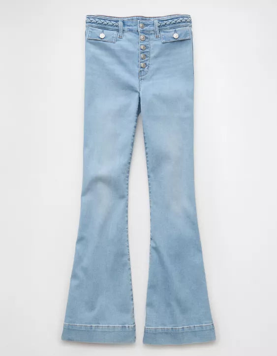 AE Next Level Super High-Waisted Flare Jean 0 Short
