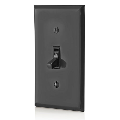 Leviton 15 Amp Single-Pole Toggle Switch, Grounding, Black (1451-2E) - 10 Pack