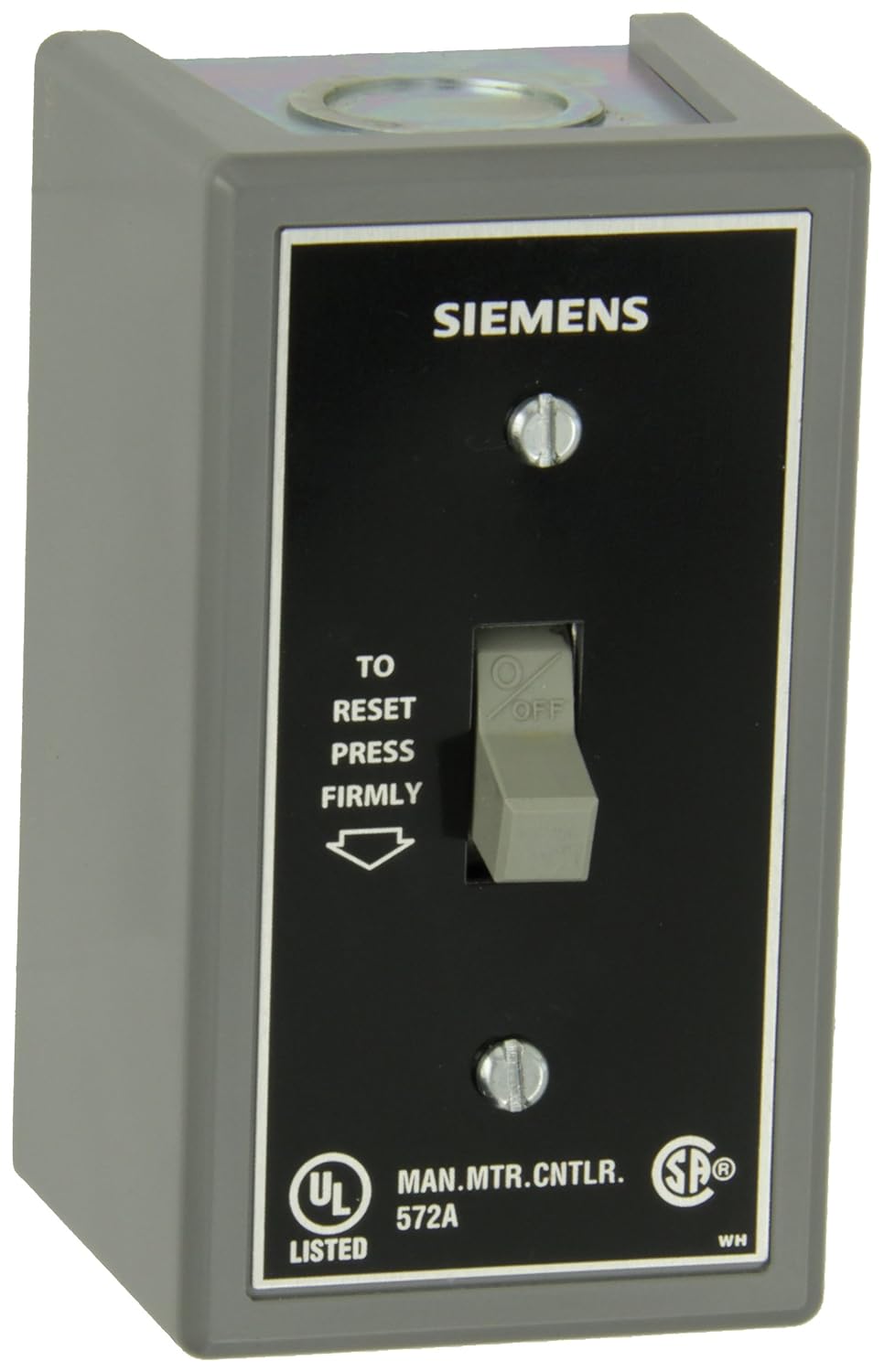 Siemens SMFFG2 Fractional HP Starter, Single Phase, NEMA Type 1 General Purpose Enclosure, Surface Mounting, Standard Starter Feature, Toggle Operator Type, 2 Poles