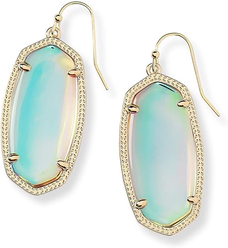 Kendra Scott Elle Drop Earrings for Wome-GOLD - IRIDESCENT DICHROIC GLASS