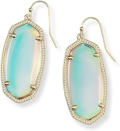 Kendra Scott Elle Drop Earrings for Wome-GOLD - IRIDESCENT DICHROIC GLASS
