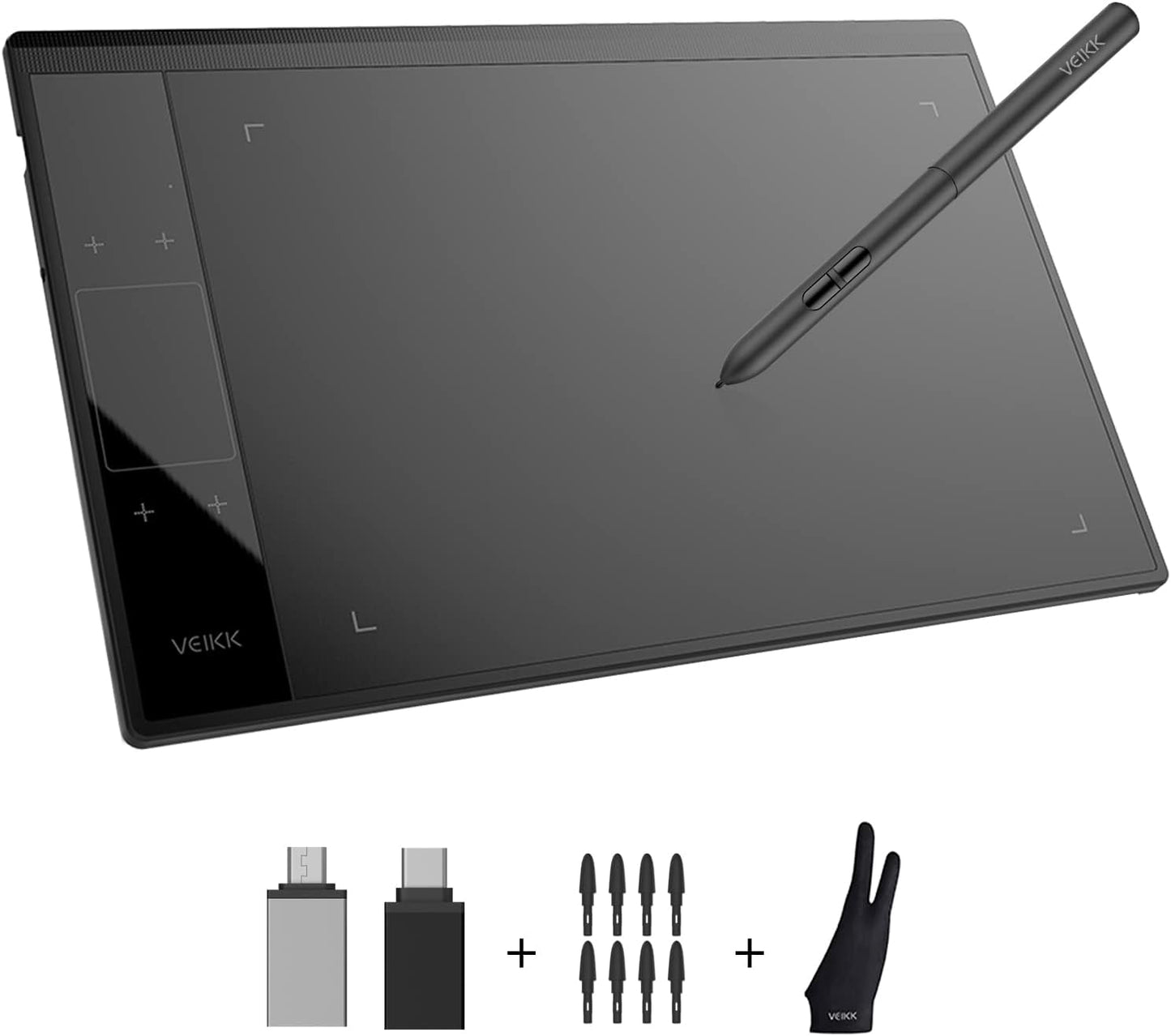 VEIKK A30 V2 Drawing Tablet 10x6 Inch Graphics Tablet with Battery-Free Pen